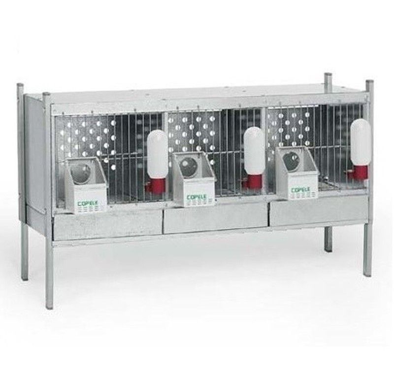 Jaula 3 departamentos para perdices