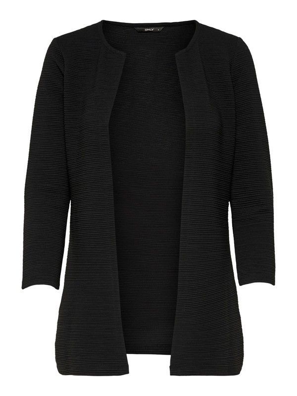 Jersey abierto largo con canalé horizontal Only Black