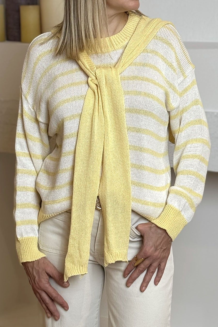 Jersey con capa blanco-amarillo