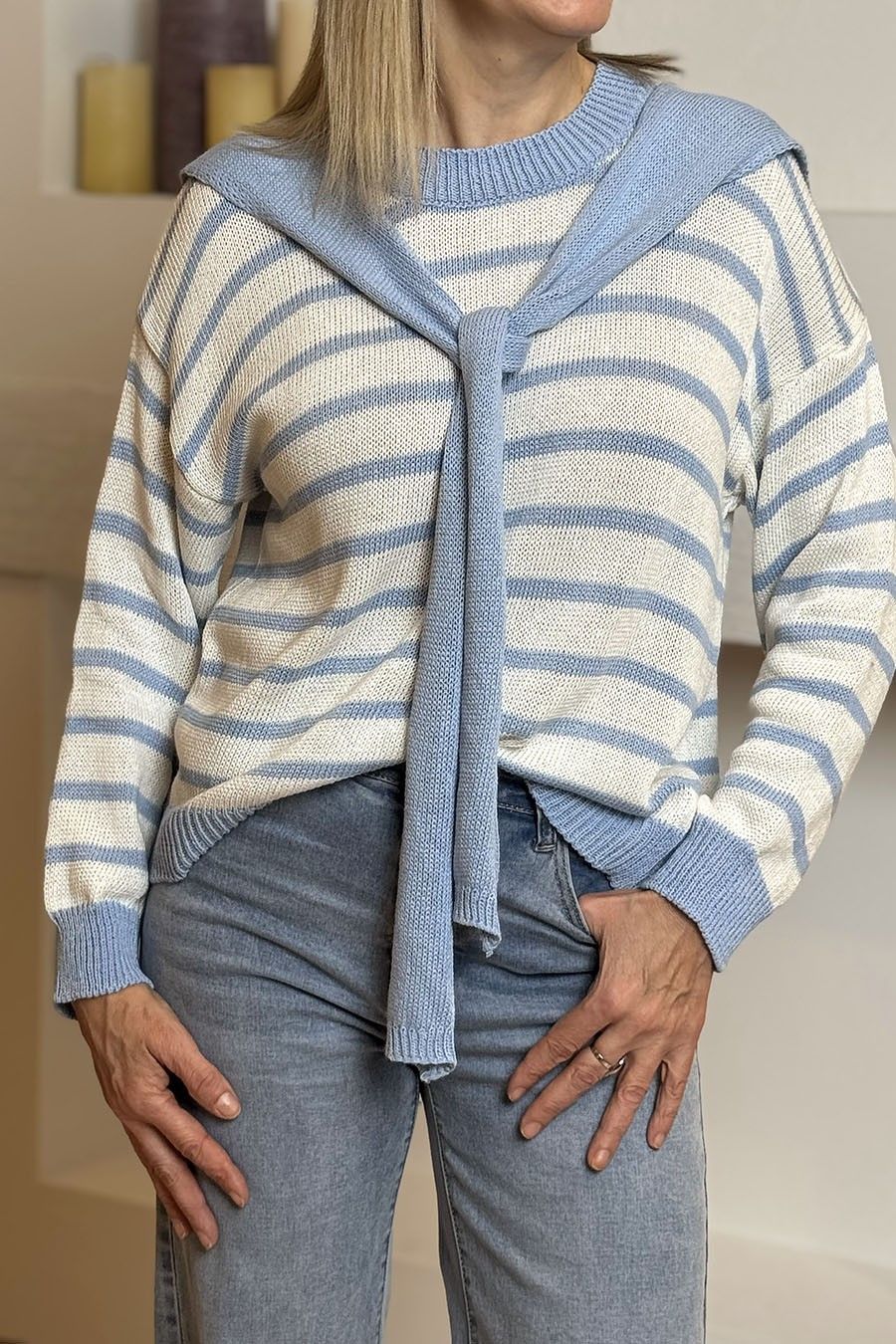 Jersey con capa blanco-celeste