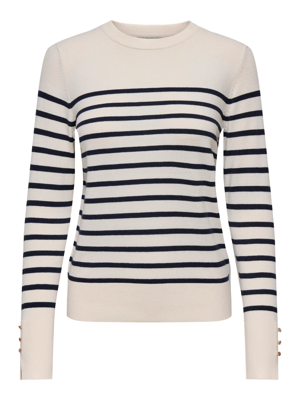 Jersey con rayas marineras con botones en puño Jdy Eggnog & Sky Captain