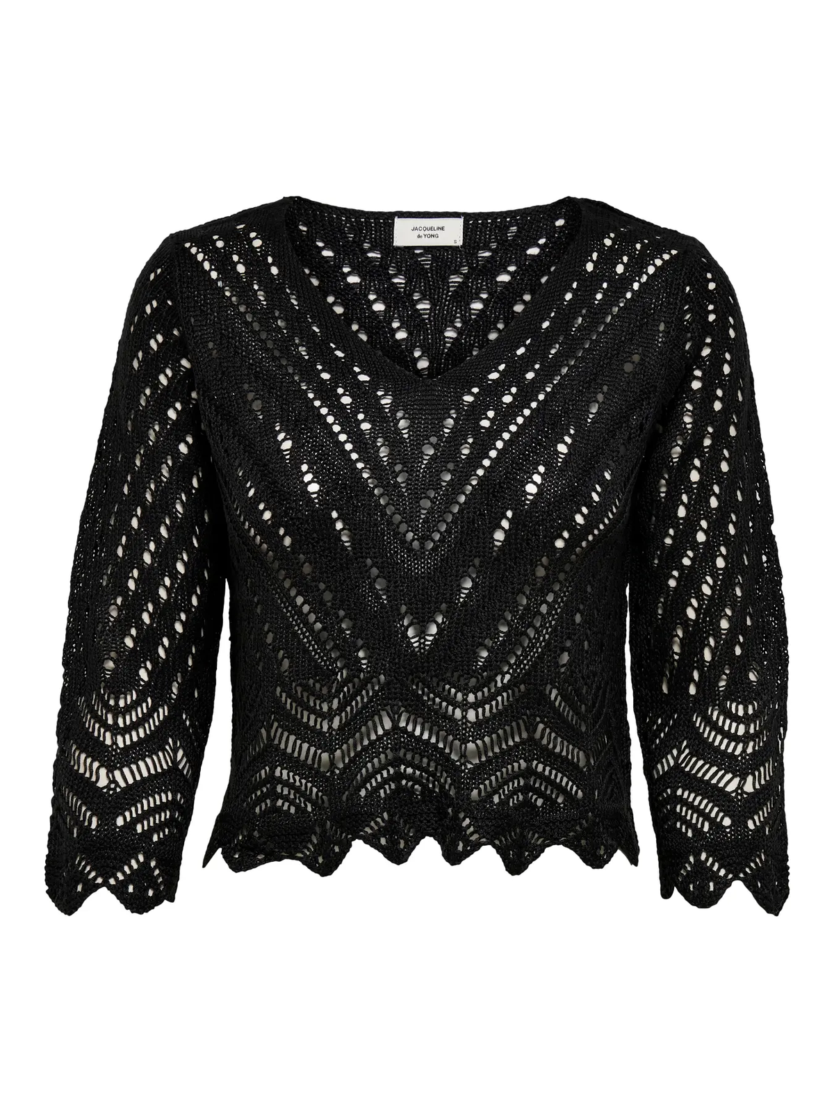 Jersey corto de manga 3/4 calados Jdy Black