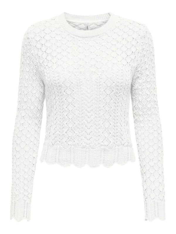 Jersey corto de punto calado Only Cloud Dancer