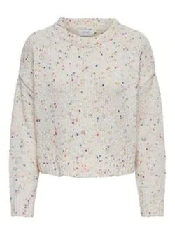 Jersey corto oversize jaspeado colores Only Cloud Dancer