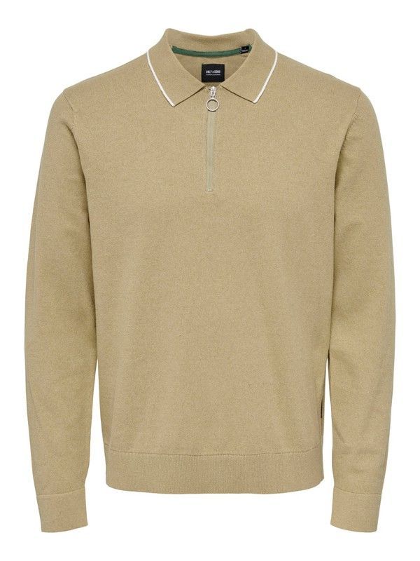 Jersey cuello polo ribeteado Only & Sons Chinchilla