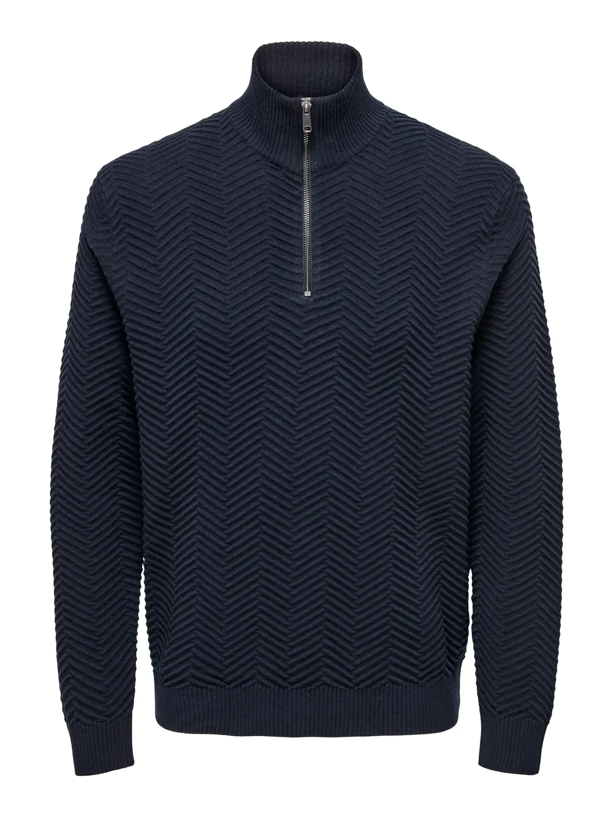 Jersey de cuello polo con espiga Only & Sons Navy Blazer