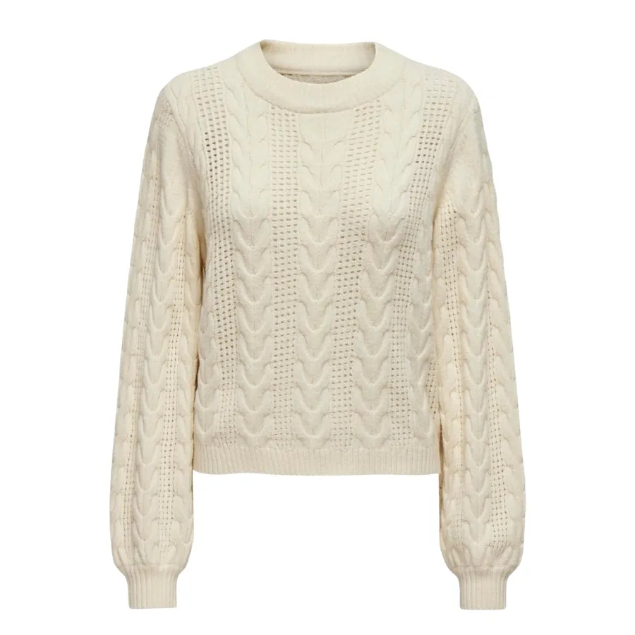 Jersey de cuello redondo trenzas Only Whitecap Gray