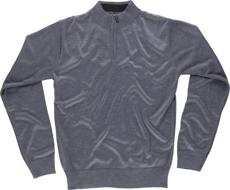 Jersey de punto fino Cuello alto Gris