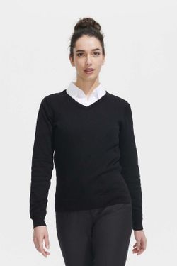 Jersey de punto mujer cuello pico