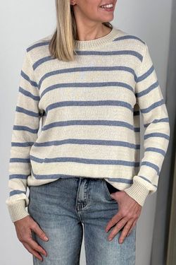 Jersey de rayas Aitana crudo-celeste