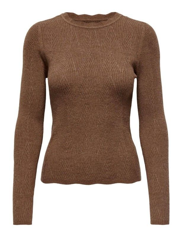 Jersey fino de canalé triangular Only Brown