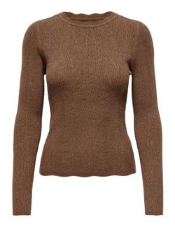 Jersey fino de canalé triangular Only Brown