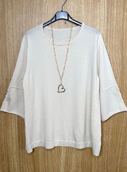 Jersey fino tres botones beige