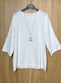 Jersey fino tres botones blanco