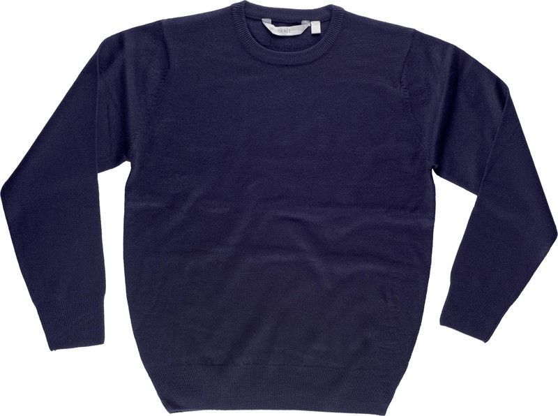 Jersey punto fino, cuello redondo Marino
