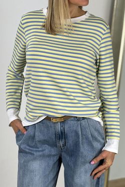 Jersey rayas Bimba amarillo-celeste