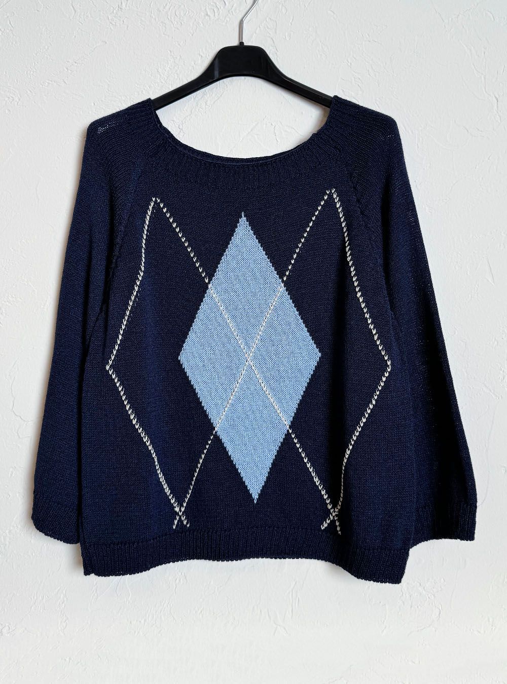 Jersey rombos Oxford azul marino