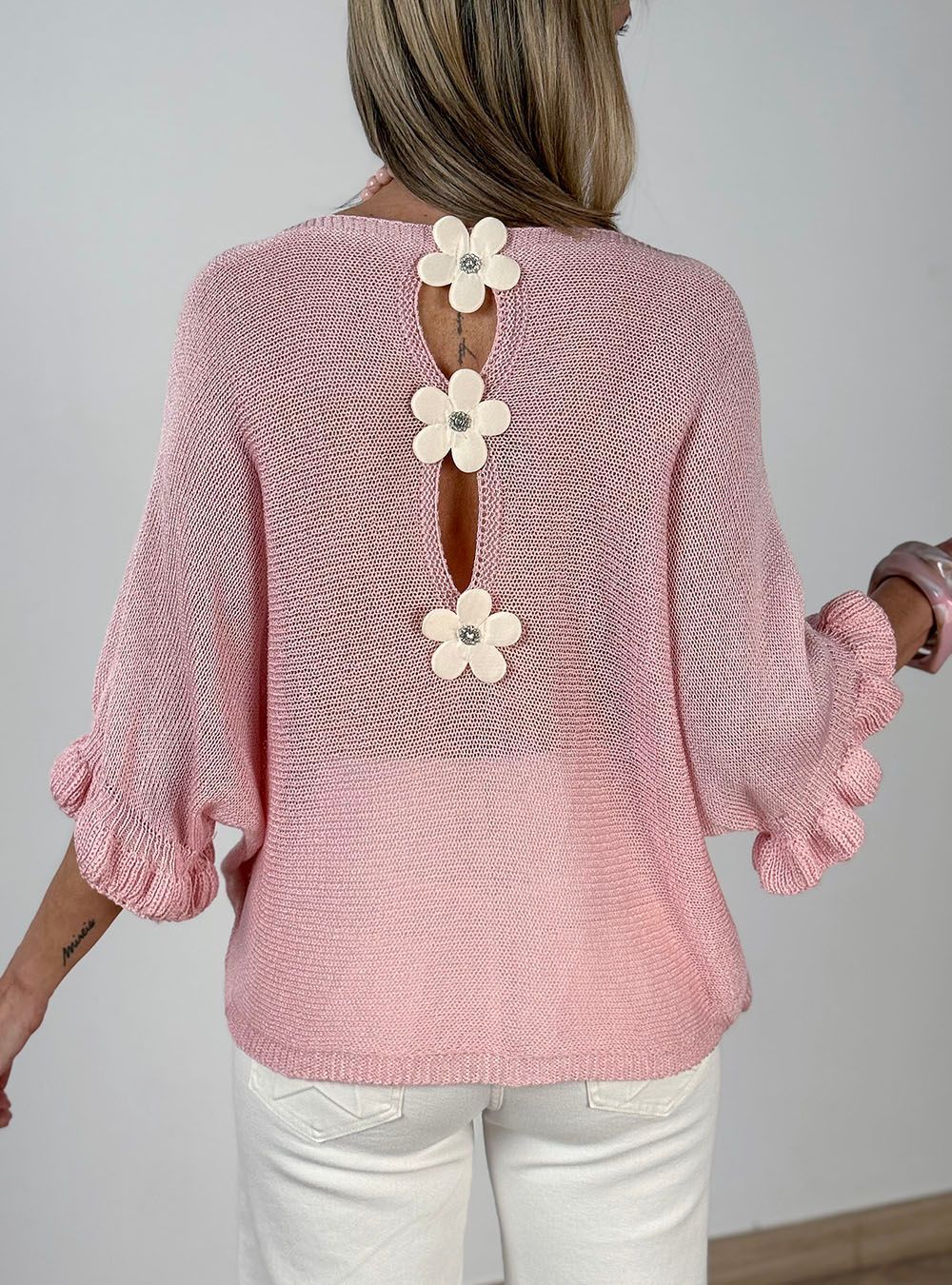 Jersey tres flores rosa