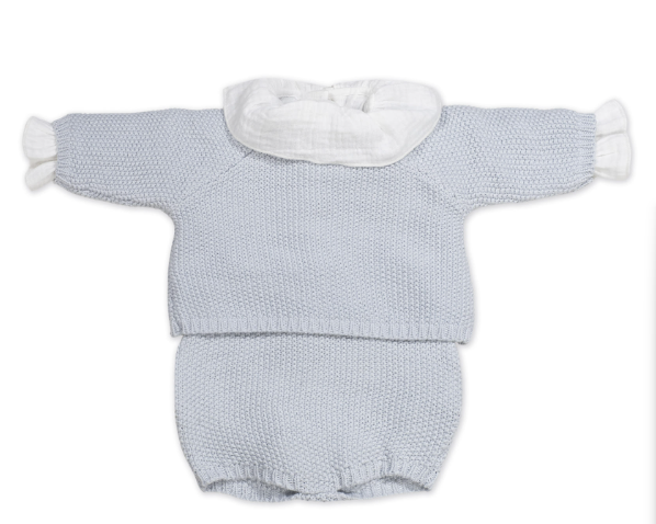 Jersey Tricot + ranita + body bambula 0-1m Pasito a Pasito