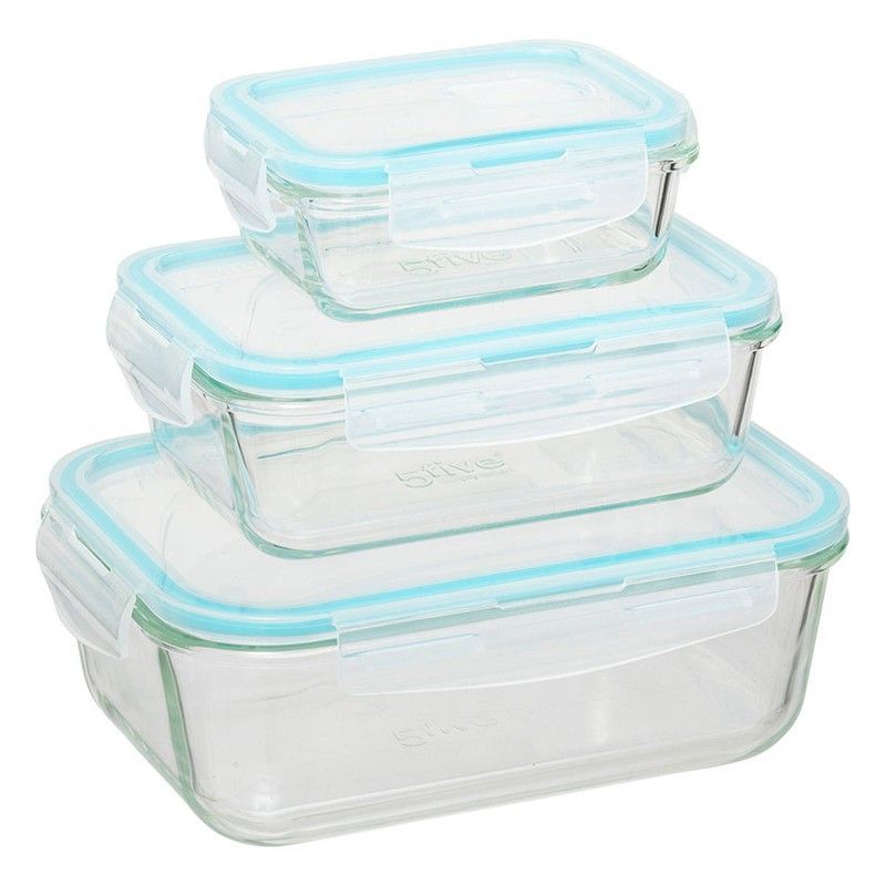 Jgo.3 Fiambreras Cristal.Rectang.Clipeat