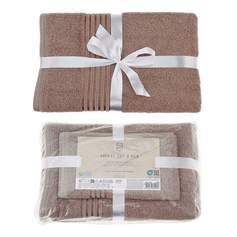 Jgo. 3 Toallas Baño Color Taupe