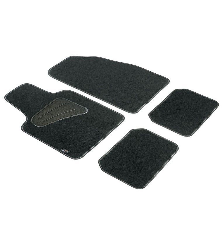 JGO. 4 ALFOMBRAS MOQUETA "PREMIUM" NEGRA TAL. MOQUETA RIBETE NEGRO