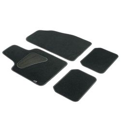 JGO. 4 ALFOMBRAS MOQUETA "PREMIUM" NEGRA TAL. MOQUETA RIBETE NEGRO