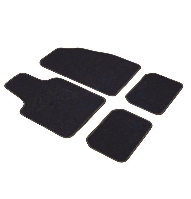 JGO.4  ALFOMBRAS MOQUETA "PRIVILEGE" NEGRA. RIBETE NEGRO