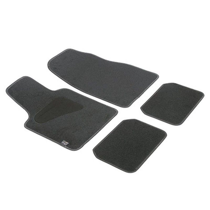 JGO. 4 ALFOMBRAS MOQUETA "SELECT II" NEGRA TALONERA TERMOSELLADA Y RIBETE ( SIN SOLAPA )