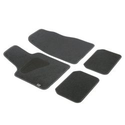 JGO. 4 ALFOMBRAS MOQUETA "SELECT II" NEGRA TALONERA TERMOSELLADA Y RIBETE ( SIN SOLAPA )