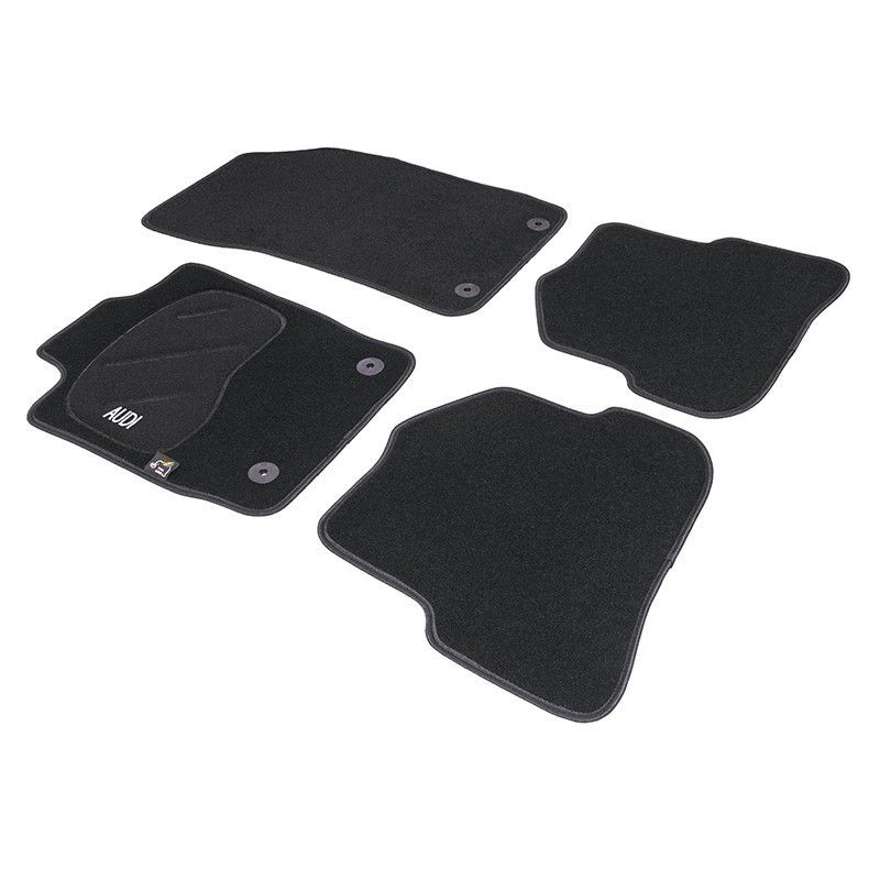 JGO. ALFOMBRAS DIAMOND NEGRA MOD. AUDI A-1 (10-) con fijación específica botón -