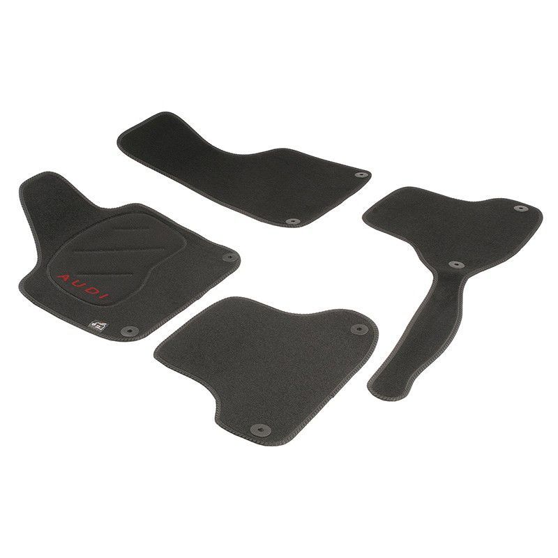 JGO. ALFOMBRAS DIAMOND NEGRA MOD. AUDI A-3  (5/03-) con fijación específica botón