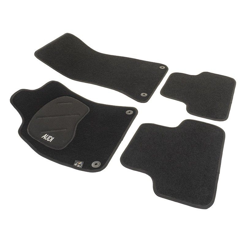 JGO. ALFOMBRAS DIAMOND NEGRA MOD. AUDI A-4  (08-) con fijación específica botón -