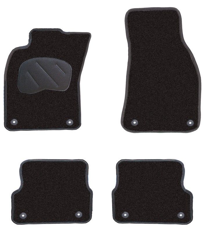 JGO. ALFOMBRAS DIAMOND NEGRA MOD. AUDI A-6 (06-11) con fijación específica botón