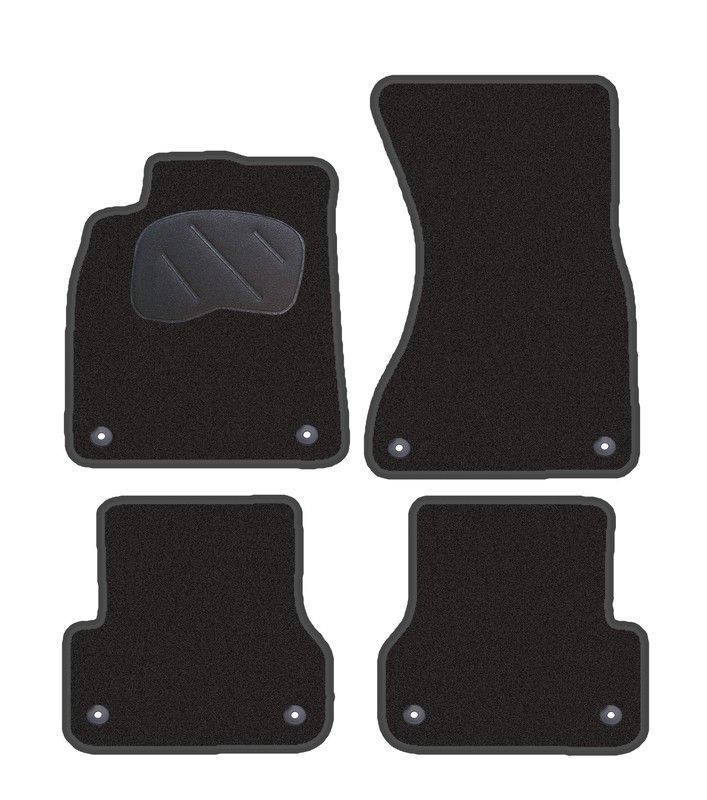 JGO. ALFOMBRAS DIAMOND NEGRA MOD. AUDI A-6 (11-) con fijación específica botón -