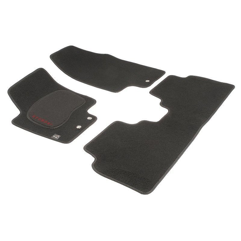 JGO. ALFOMBRAS DIAMOND NEGRA MOD.  HYUNDAI IX-20 5P  (10-) con fijación ollao