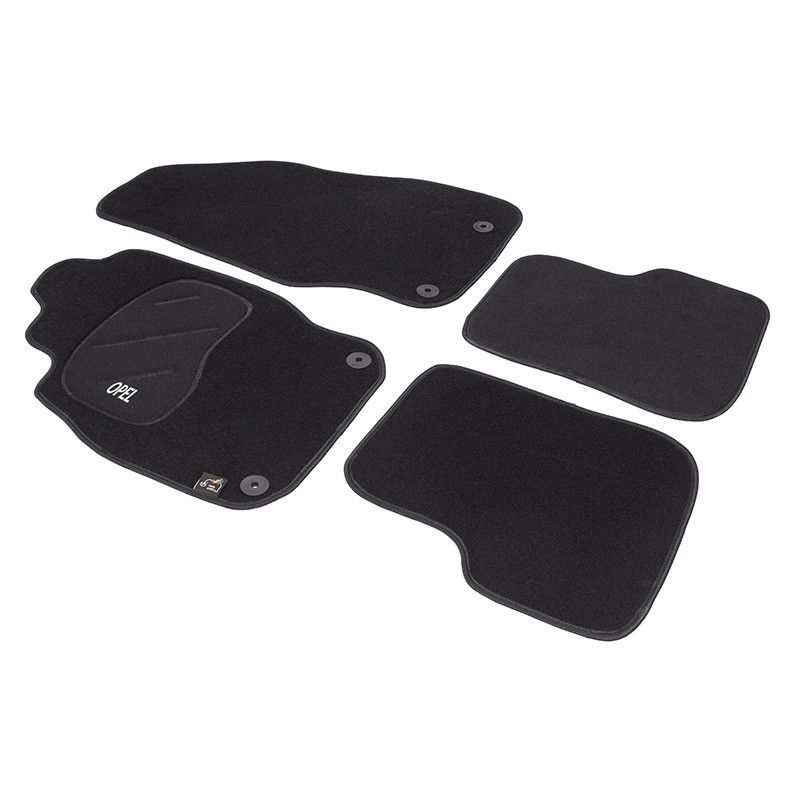 JGO. ALFOMBRAS DIAMOND NEGRA MOD. OPEL CORSA D (9/06-) con fijación específica