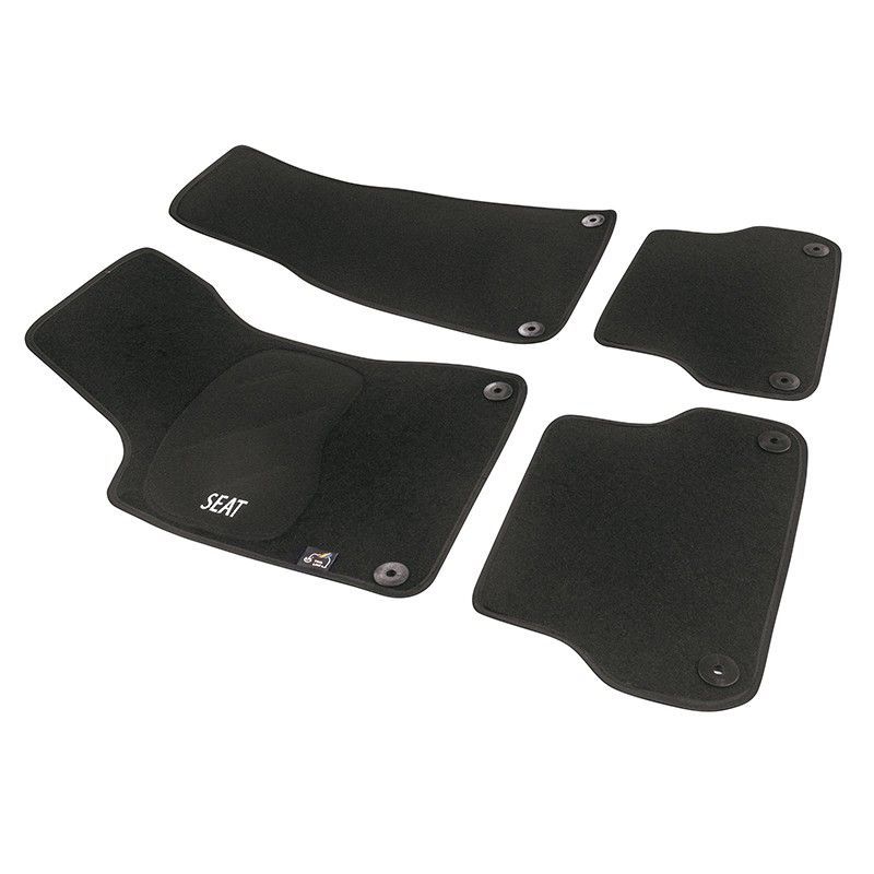 JGO. ALFOMBRAS DIAMOND NEGRA MOD. SEAT EXEO (09-) con fijación específica botón