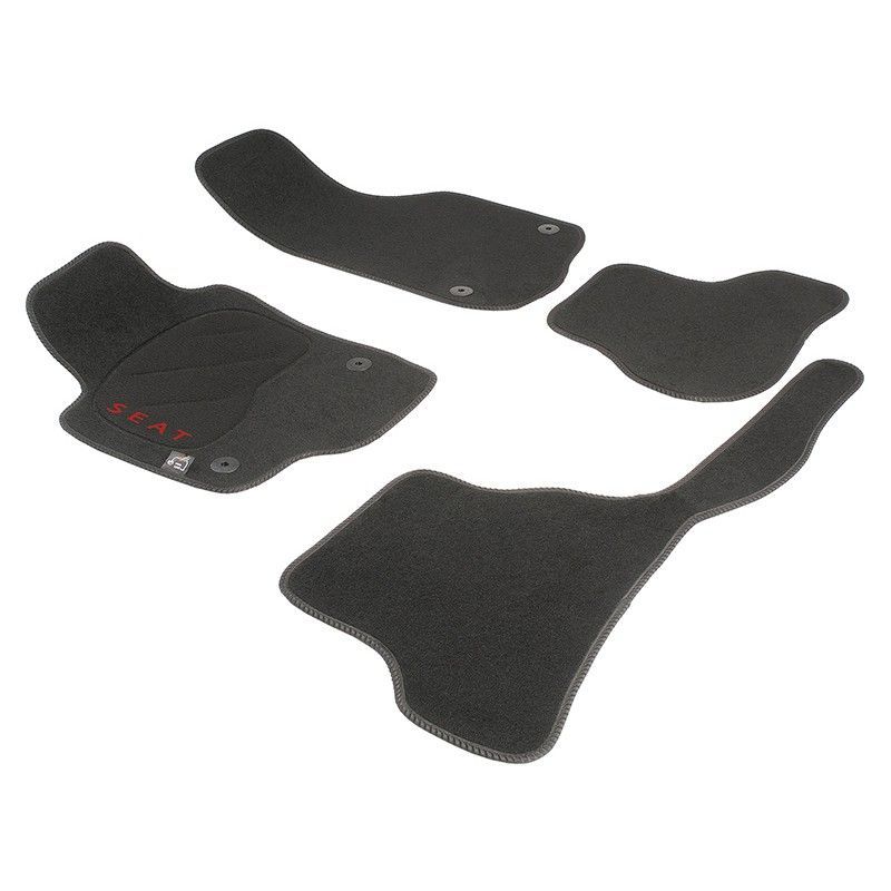 JGO. ALFOMBRAS DIAMOND NEGRA MOD. SEAT LEON (05-13) con fijación específica