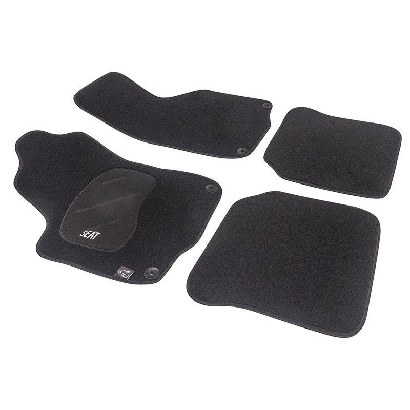 JGO. ALFOMBRAS DIAMOND NEGRA MOD. SEAT LEON  (99-05) con fijación específica