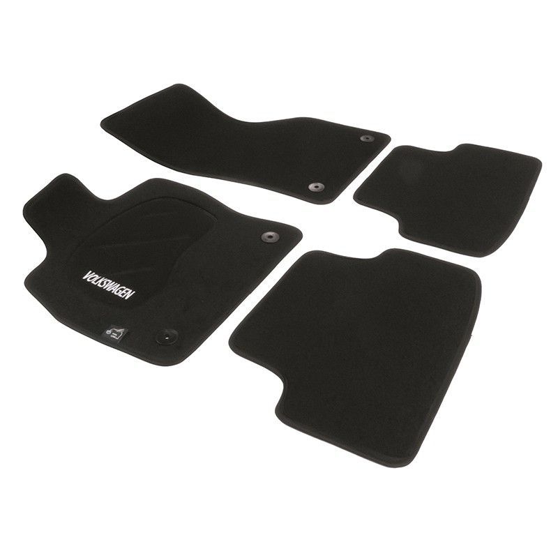 JGO. ALFOMBRAS DIAMOND NEGRA MOD.  VOLKSWAGEN GOLF VII ( 13- ) con fijación específica botón - 2 p