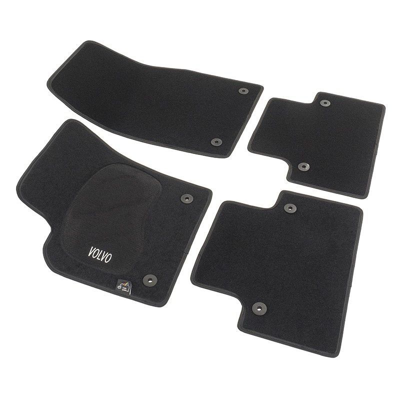 JGO. ALFOMBRAS DIAMOND NEGRA MOD. VOLVO S40 (04-) - V50 con fijación específica botón - 2 piloto,