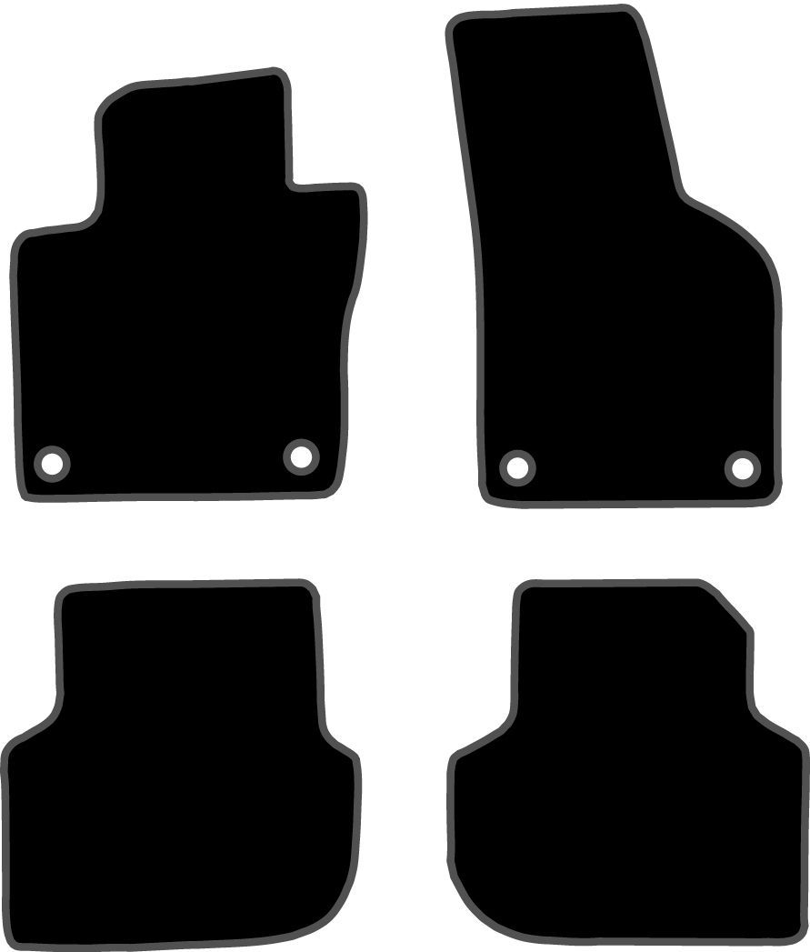 JGO. ALFOMBRAS PREMIUM NEGR MOD.   VOLKSWAGEN JETTA (11-) con fijación específica botón - 2 piloto y