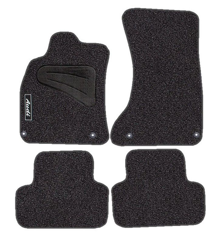 JGO. ALFOMBRAS PREMIUM NEGRA MOD.  AUDI A-4  (08-) con fijación específica botón -