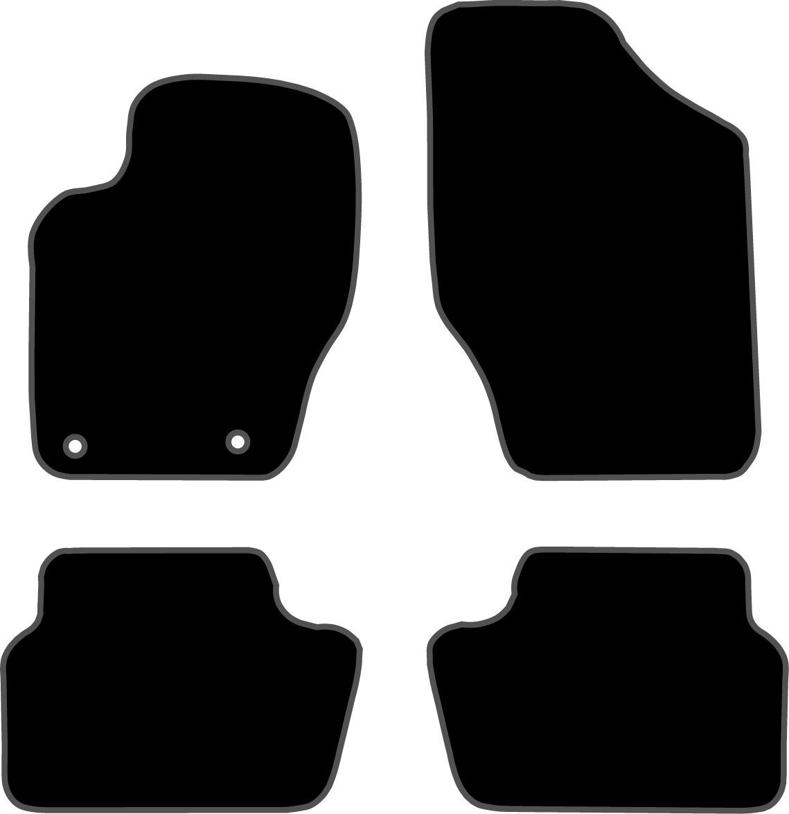 JGO. ALFOMBRAS PREMIUM NEGRA MOD.  CITROËN C4  (12/04-10) con fijación