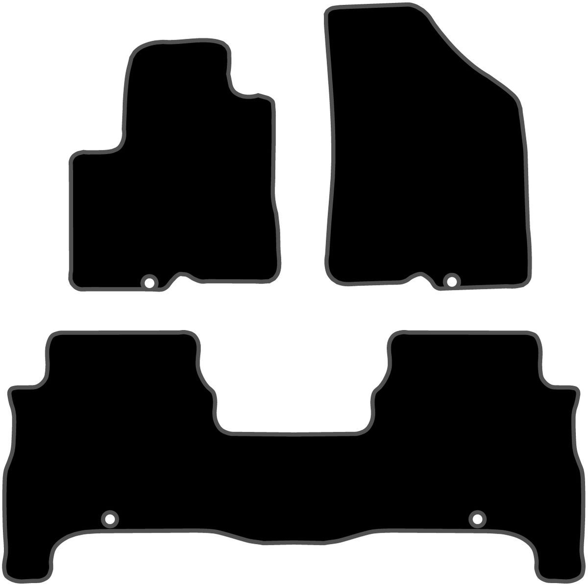 JGO. ALFOMBRAS PREMIUM NEGRA MOD.  HYUNDAI SANTA FE (06-) 5 PLAZAS con