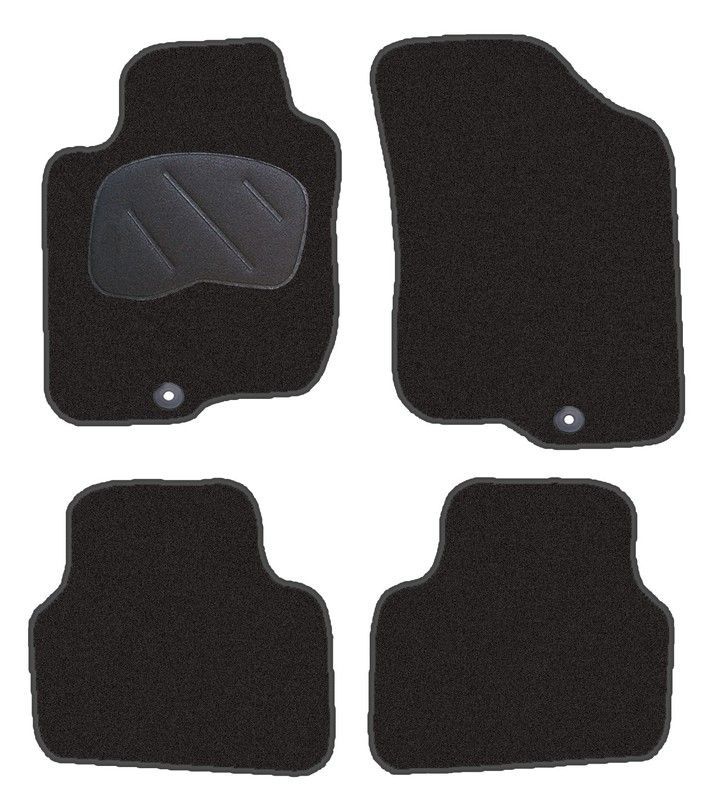 JGO. ALFOMBRAS PREMIUM NEGRA MOD.  KIA CEED (08-) con fijación específica botón -