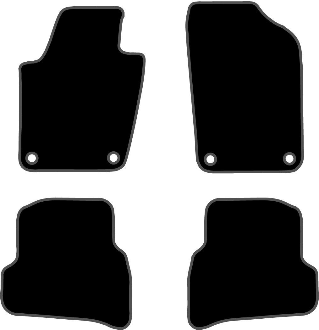 JGO. ALFOMBRAS PREMIUM NEGRA MOD. VOLKSWAGEN POLO ( 09- ) con fijación