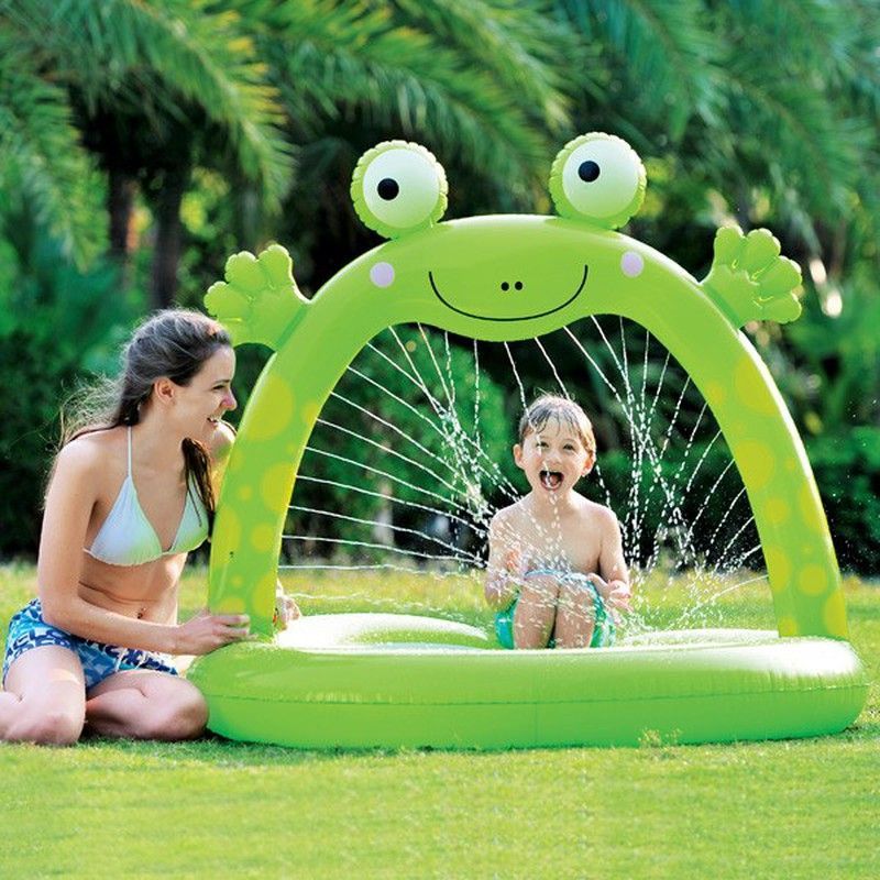 Jilong Piscina hinchable ranita con sprays