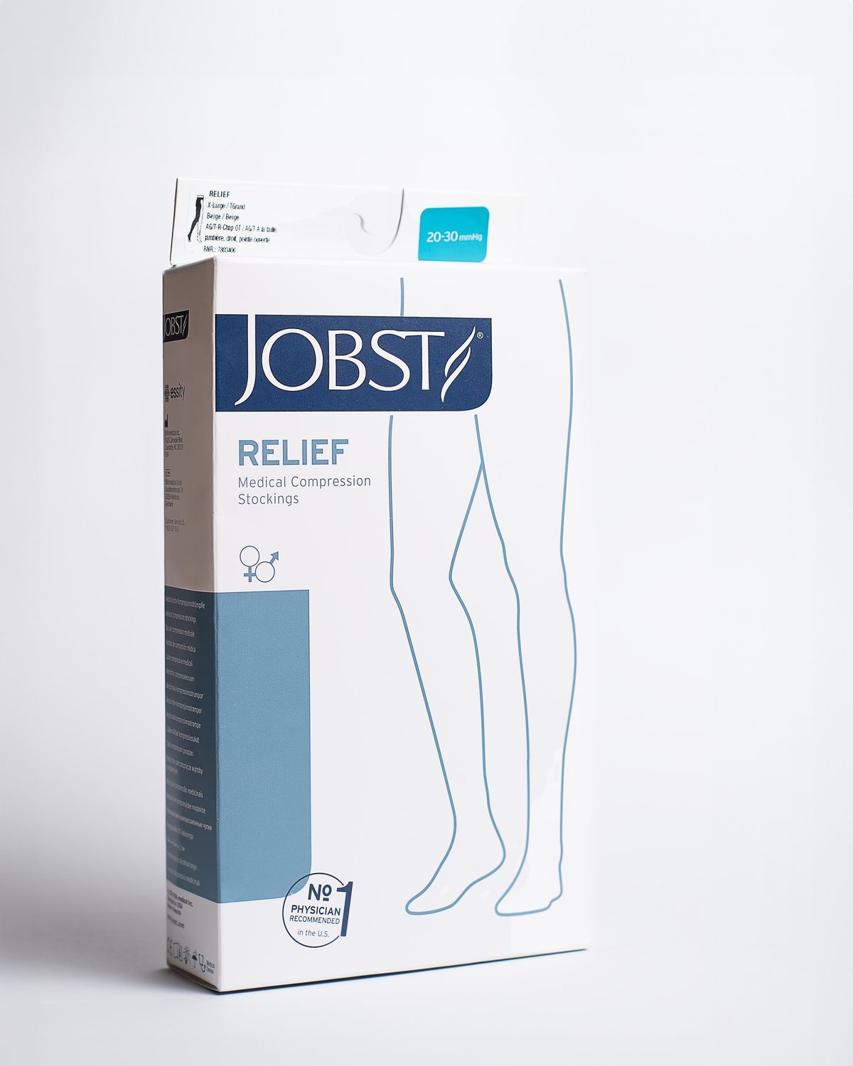 Jobst Relief Media Larga con cinturón (1 pierna) Puntera abierta